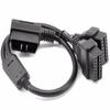 New OBD 2 II 50cm 16 Pin Right Angle Y Splitter Extension Cable for Diagnostic Tool