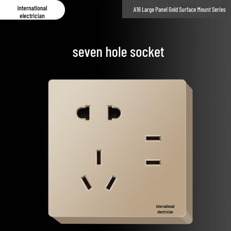 Сверхтонкая 16A накладная электрическая розетка с пятиконтактной настенной панелью для бытового использования и использования с кондиционером