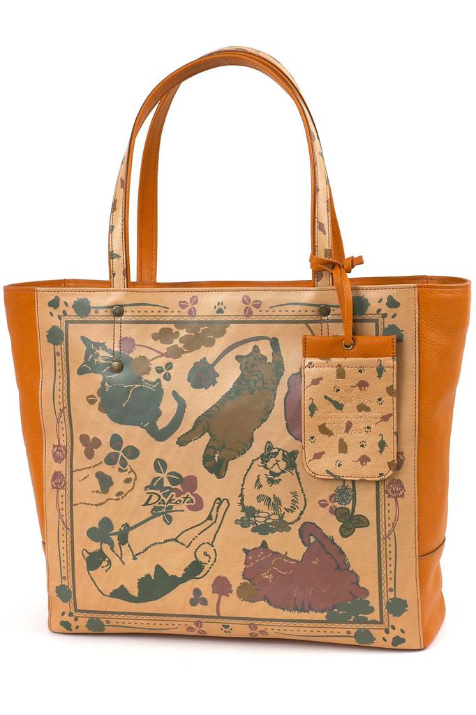 Dakota Tote Genuine Cat Bag, Leather, Large, Pattern, Women's, DA-1034090-86