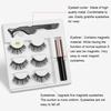 3 Pairs Eye Makeup Magnet Lashes Magnetic False Eyelashes Liqiud Eyeliner Beauty Kit Mink Eyelash