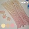 100pcs DIY Colorful Twisted Stick Plush Folding Stick Gradient Twist Stick Ribbon Bar Strip Iron Wire Thread DIY Handmade Toys