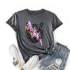 Summer Women's Lightning Tiger Print Loose Round Neck Pure Cotton Casual Short Sleeved Shirt T-Shirts Women’s