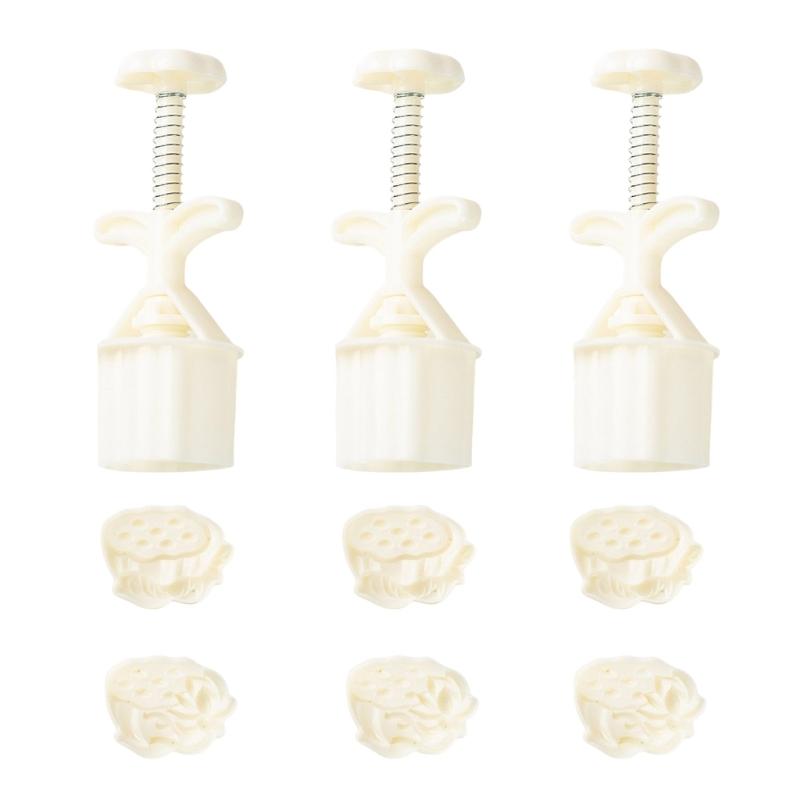 Flower Pattern Moon Cake Press Molds Cookie Stamps Chinese MidAutumn Moon Cake Maker Decorating Tool for Making Cookie