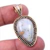 Natural Dendrite Opal 925 Solid Sterling Silver Gift TwoTone Pendant 1.50" s3C53