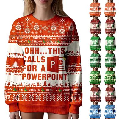 Женская мода повседневная толстовка с круглым вырезом и длинными рукавами с принтом