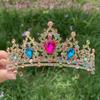 Shiny Baroque Crown Elegant Princess Rhinestone Crown Exquisite Bridal Tiara  Women/Girls