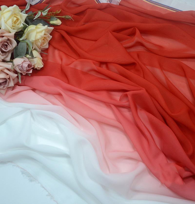 1x1,45 м многоцветная градиентная парча шелковая шифоновая ткань тюль ручная работа своими руками древнее ханьфу сценическое танцевальное платье свадебный декор ткань