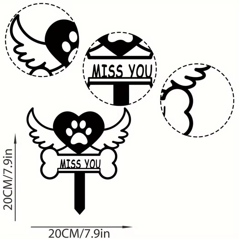 1 шт. Знак-маркер для домашних животных с колышком, элегантный мемориальный садовый декор для домашних животных, продуманный подарок на потерю, стильный могильный маркер для собак/кошек