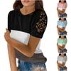 Women's Fashion Lace Hollow Stitching Round Neck Short Sleeve T-Shirt Top