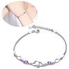 Women Bracelet Heart To Heart Cubic Zirconia Birthstone Alloy Bracelet Christmas Gifts Wrist Accessory