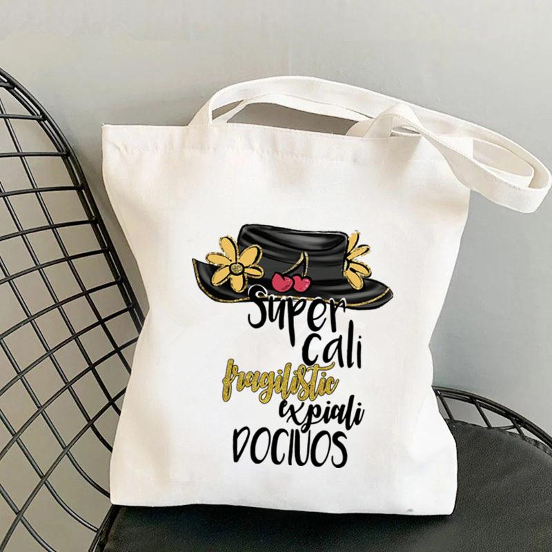 2021 Shopper Elegant Mary Poppins Kawaii Bag Harajuku Women Shopping Bag Canvas Shopper Bag Girl Tote Bag Shoulder Lady Bag