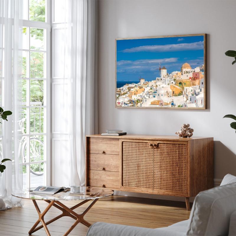 Greece Santorini Beautiful Scenery Coast Poster Greece Traveling Wall Art Decor Photos Canvas Prints Home Room Aesthetic Decor