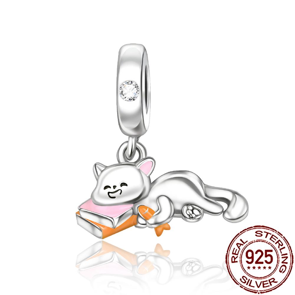 New Charms 925 Silver Cat Dog Flamingo Chameleon Axolotl Animal Beads Fit Bracelet Necklace Women DIY Jewelry