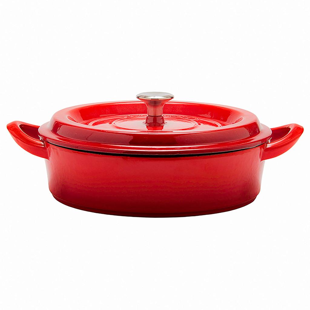 Cast Pot 24cm Shallow Red Cast Enamel Pot Waterless Cooking Steam Circulation External Enamel Processing Special Matte Enamel Inside Processing