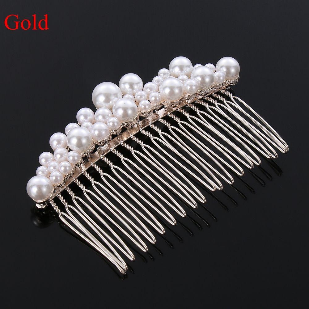 1 PC Prom Handmade Hair Ornaments Haircomb Pearl Hairpin Hairwear Bride Barrette Bridal Headpiece