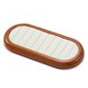 Wood Microfiber Round Leather Ring Storage Tray Earrings Display Trinket Separators Props Women's Ornaments Jewelry Showcase for Exhibitors Jeweler