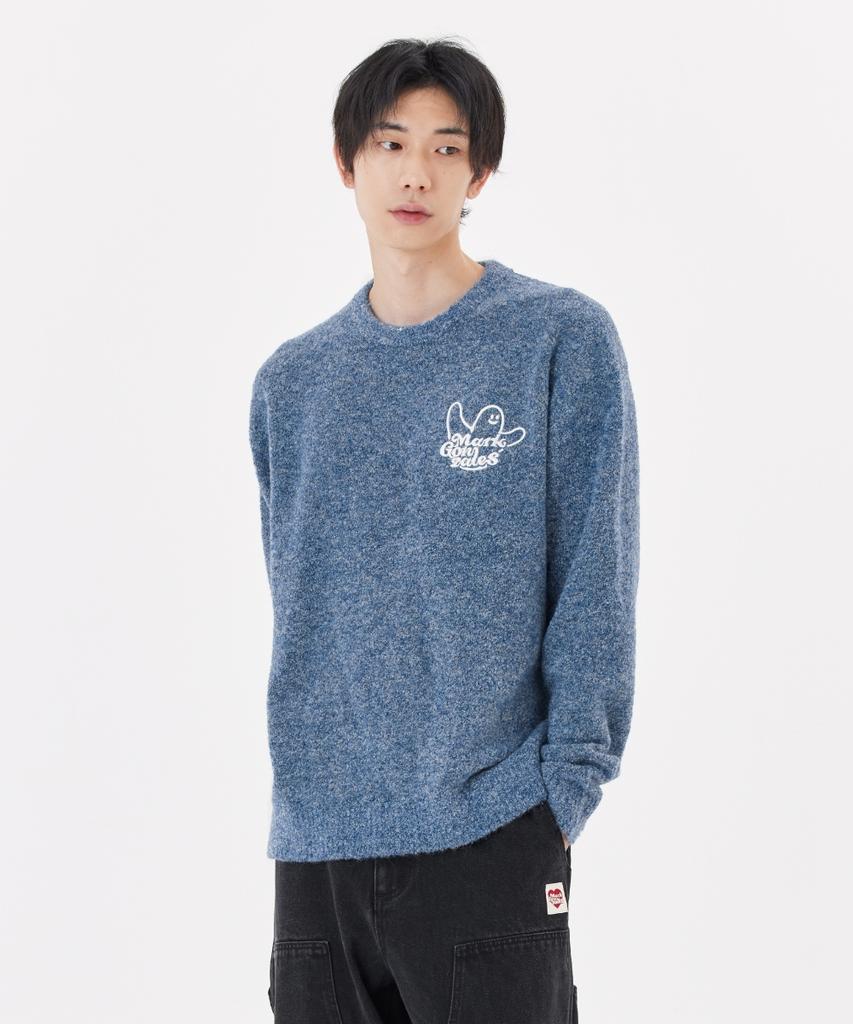 MARK GONZALES New Angel Boucle Knit - Blue