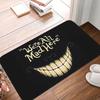 Black Terror Smile Doormat Indoor/Outdoor Entryway Rug Soft Washable Bathroom Kitchen Bedroom Mat Halloween Home Decor