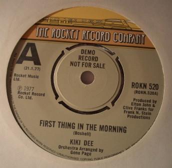 7inch Record KIKI DEE - First Thing In The Morning ROKN520PROMO The Rocket Reco 1977 UK Pop Used