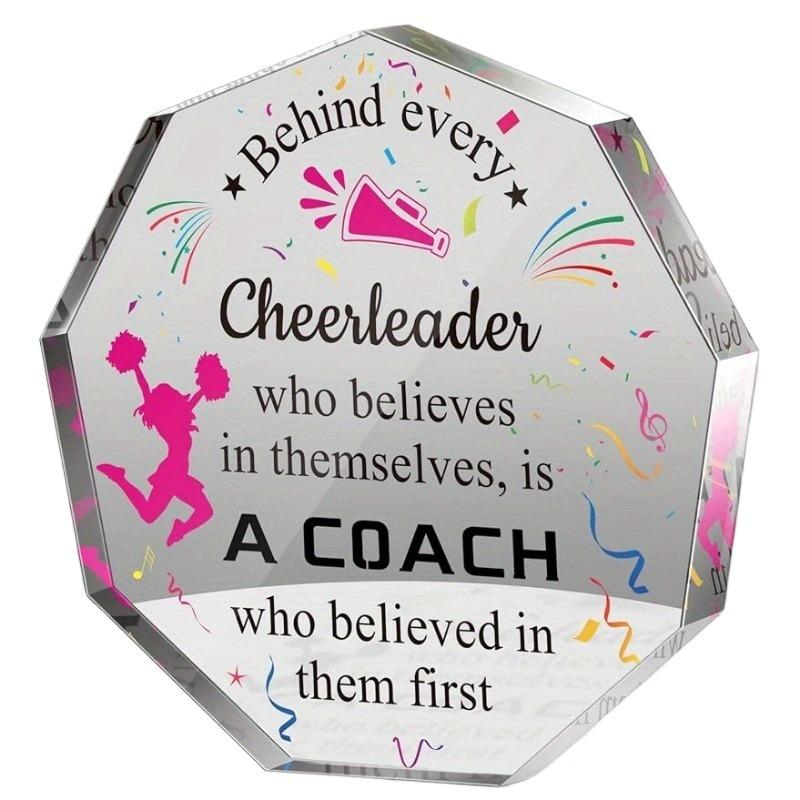 1 Vibrant Geometric Plaque, Perfect for Cheerleading Coach Thank-you Gifts,  Unique Thank-you Signs,  Office and Home Decor