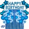 Jasonwell Birthday Decoration Balloon Happy Birthday Birthday Balloon Happy Birthday Party Garland Celebration Decoration Balloon Set (Blue)