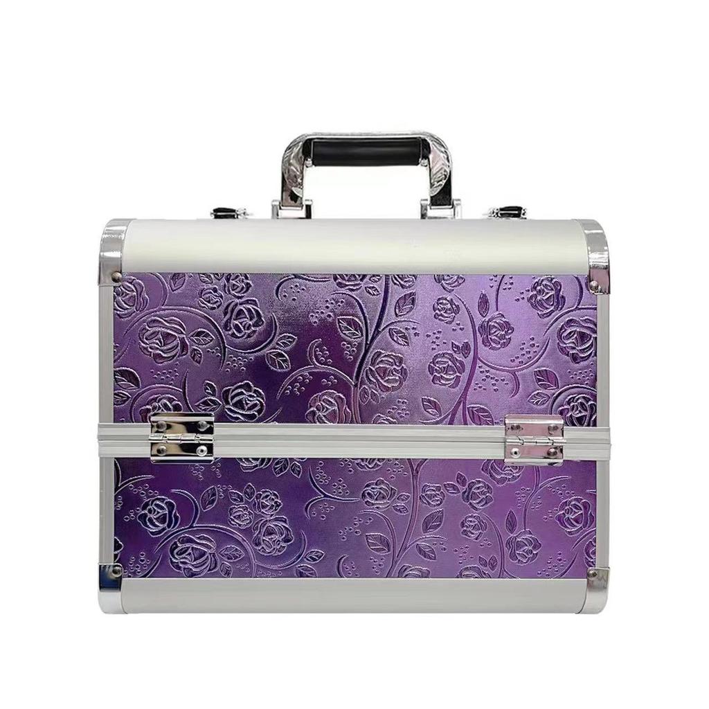 Алюминиевый ящик для косметики и инструментов для дизайна ногтей, татуировок и наращивания ресниц - двойной, открытый, студенческий ящик для хранения