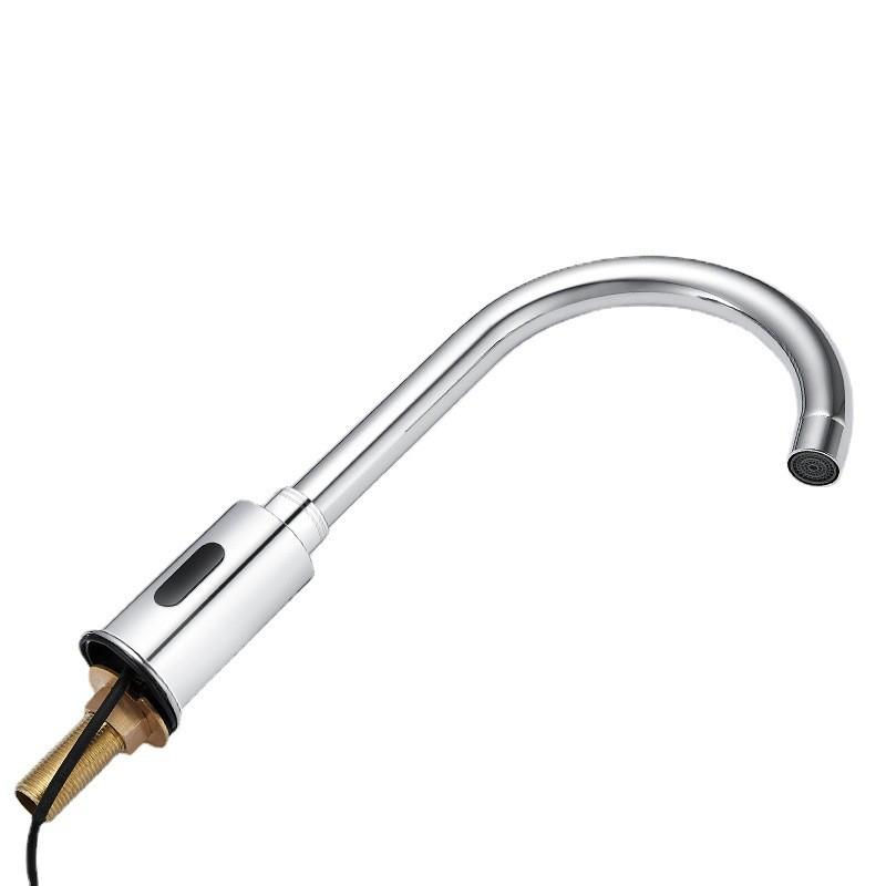 Полностью автоматический интеллектуальный сенсорный кран для кухни, медный водопроводный кран для бытовой раковины в ванной комнате, устройство для мытья рук