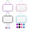 4 Pcs Dry Erase Whiteboard 8 X 12'' Magnetic White Board A4 Magnetic Double-Sided Dry Erase White Board Easel With Lanyard Includ