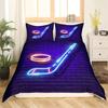 Спорт Хоккей Пододеяльник Горящий Хоккейный Шар для Подростка Спортсмена Черный Полиэстеровый Пододеяльник для Подарка Другу Украшение Спальни