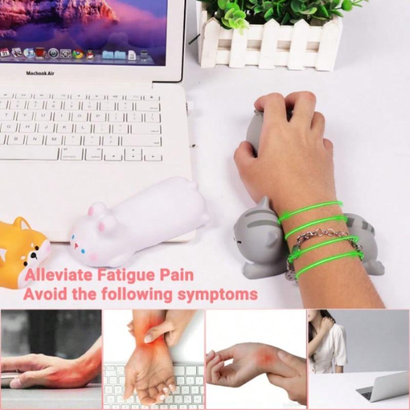 Мультяшный коврик для мыши с подставкой под запястье - Эргономичная поддержка из пены с эффектом памяти для клавиатуры/мыши, Нескользящая резиновая основа для офиса/ноутбука