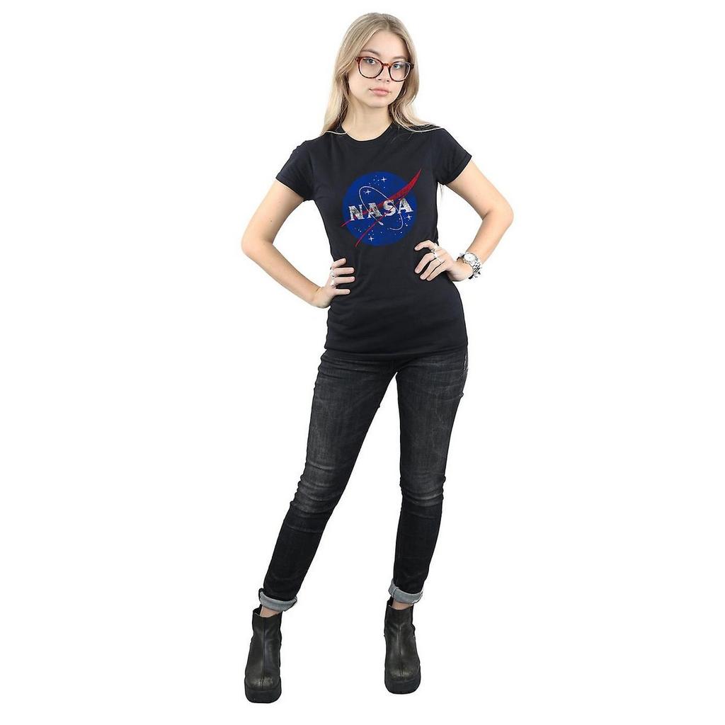NASA Womens/Ladies Insignia Distressed Logo Cotton T-Shirt