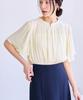 Bis Cream Women's 2-Way Split-Fiber Half-Sleeve Blouse,