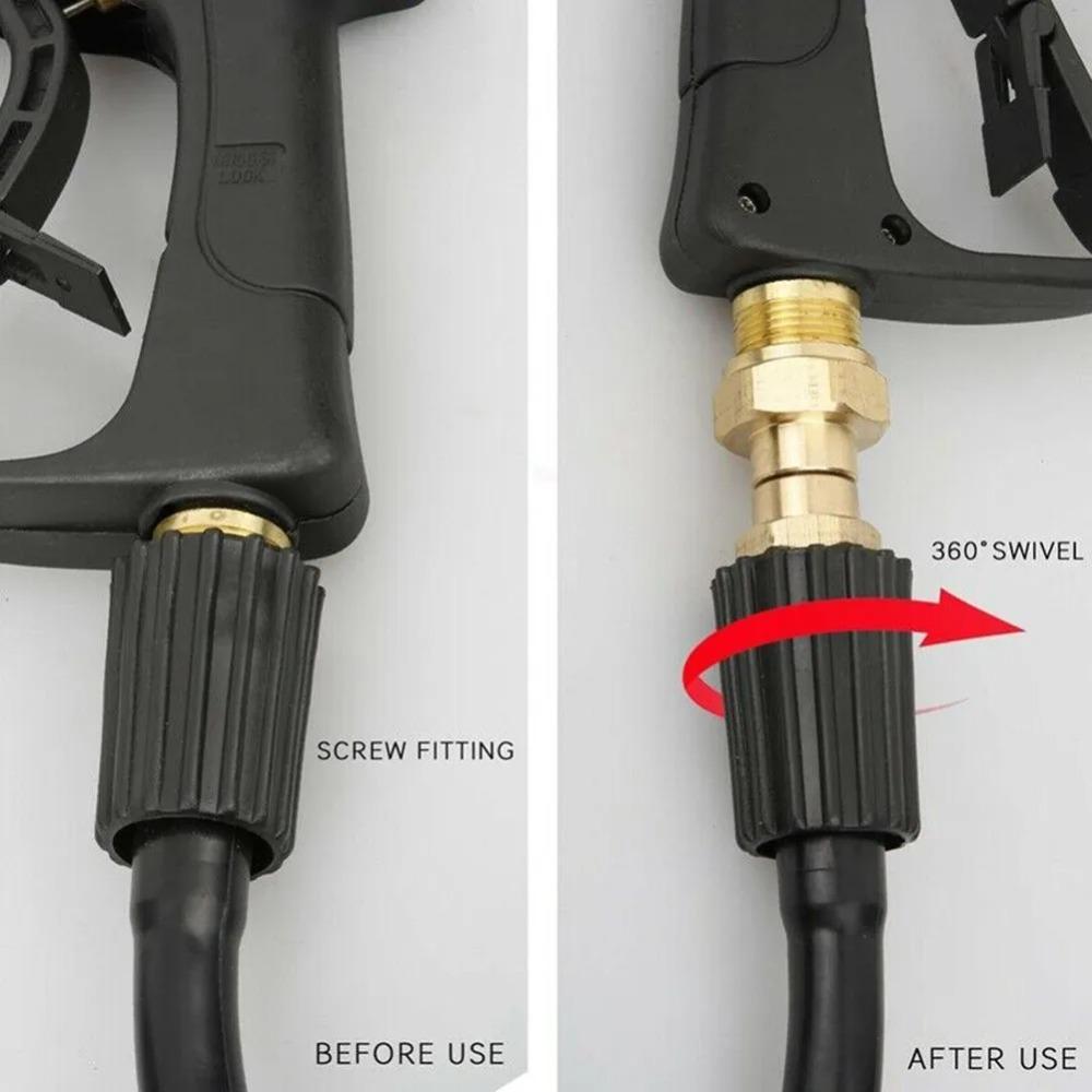High Pressure Washer Swivel Joint Connector Hose Fitting M22 14MM Anti-tTangle Thread 360 Degree Rotation Hose Connector