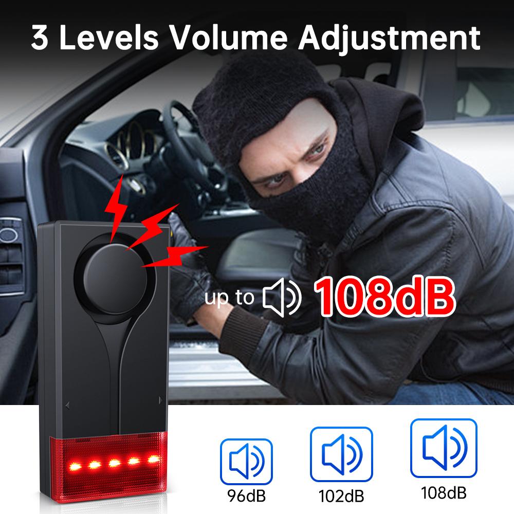 Rockbye Ship Vibration Sound And Light Alarm 108dB Loud Anti Theft Alarm Adjustment Door Window Sensor Ship Accessories