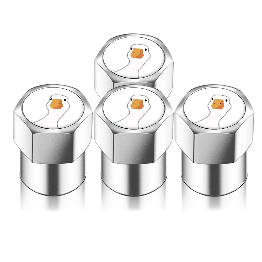 4 шт. Универсальные DIY Для Милый Белый Утка Гусь Форма Колпачки Воздушных Клапанов Шин Колеса Автомобиля, Наклейки На Стебли Для Автомобилей Мотоциклов Авто Аксессуары Декор Подарок