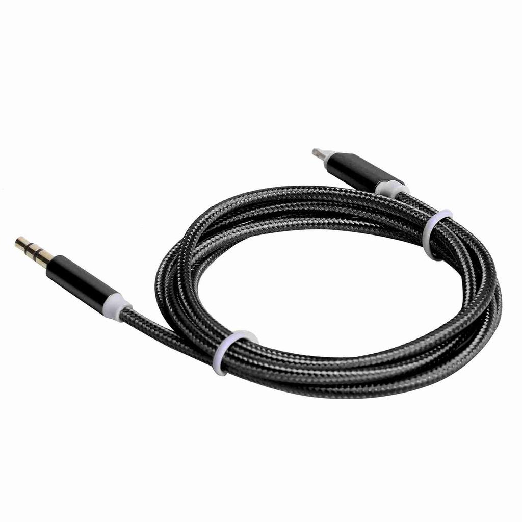 Автомобильный AUX-кабель для IOS 12 3,5 мм AUX o для IOS Интерфейсный адаптер Нейлоновый плетеный кабель Черный