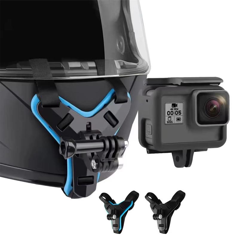 BLALION Motorcycle Helmet Strap Mount Phone Stand Holder For GoPro Hero 12 11 Insta360 X4 Action Sports Camera Full Face Holder