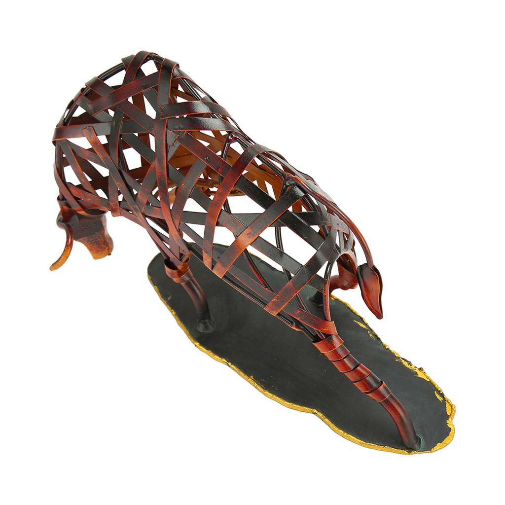 Metal Bull Sculpture Hollowed Retro Style Stable Base Rich Details Wall Street Bull Statue for