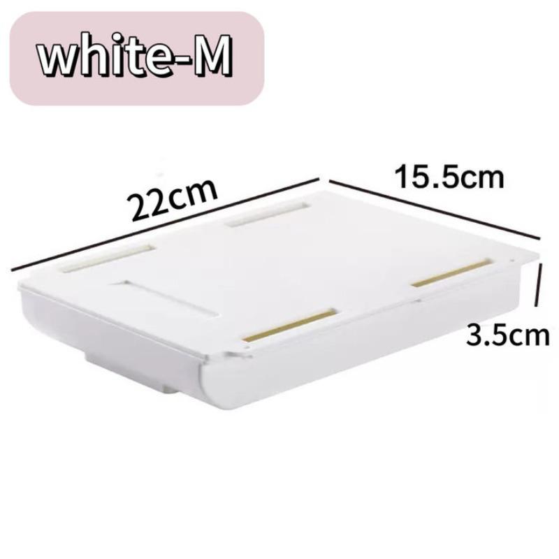 Under Desk Storage Box Invisible Self-Adhesive Type Tray Hidden Table Under Storage Drawers for Pencil Makeup Pen Stationery Box