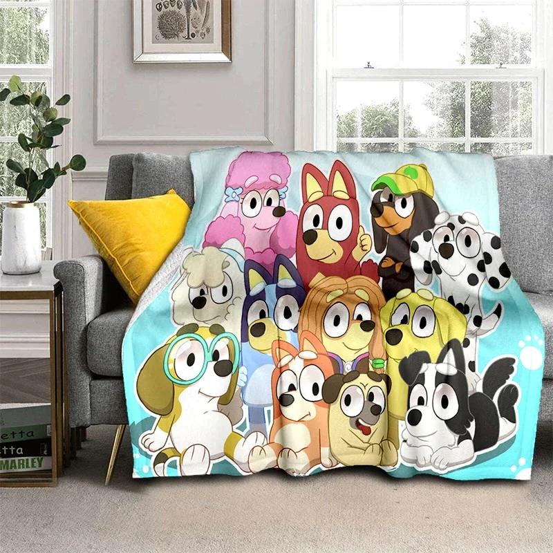 3D Print B-Blueys Family Cartoon Dog Blanket,Soft Throw Blanket for Home Bedroom Bed Sofa Travel Cover Kid Gift
