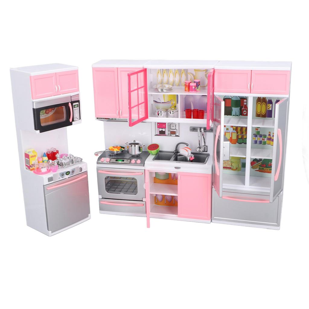 Kids Play Kitchen Toy Plastic Simulation Multifunctional Toddler Kitchen Playset for Home