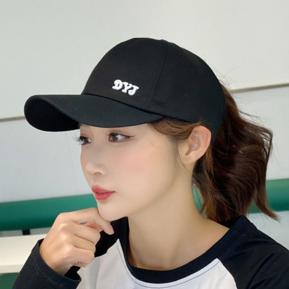 With Ponytail Hole Baseball Caps Cotton Hollow Caps Sun Protection Empty Top Cap  Girls