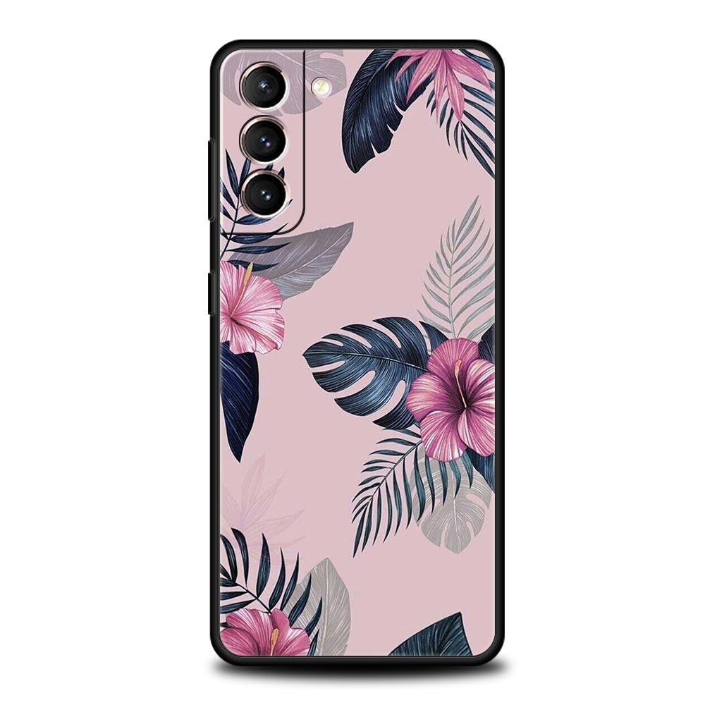 Винтажный чехол для телефона с банановым листом и цветком для Samsung Galaxy S24 S23 S22 S20 Ultra S21 FE 5G S10 S9 Plus S10E, мягкий силиконовый чехол