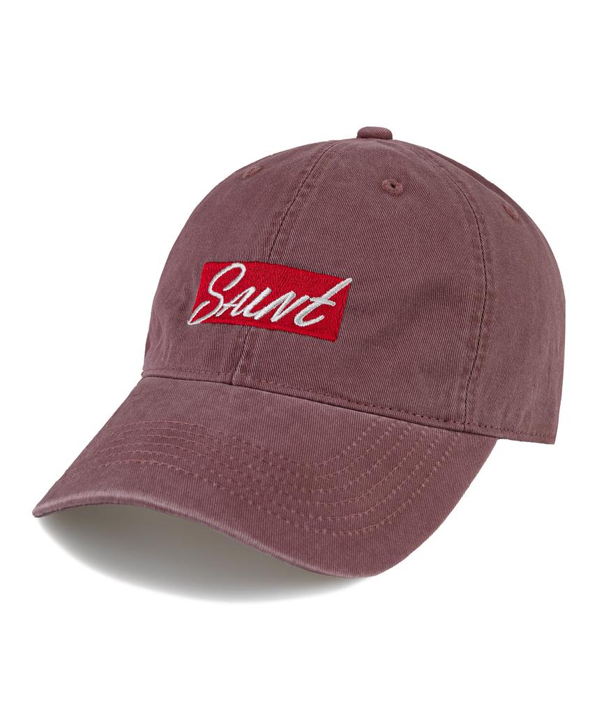 Кепка-бейсболка Wig Saint с логотипом Box Logo, вымытая катионовым способом - Бордовый