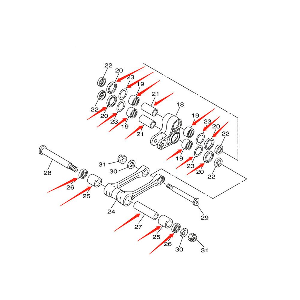 1 Комплект для ремонта рычажной подвески маятника подходит для YAMAHA YZ250F YZ250FX YZ450F WR250F