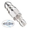 1/4" Stainless Steel Water Jet High Pressure Sprayer Nozzle Clean Sewer Pressure Washer Quick Plug Drain Hose Nozzle Tool