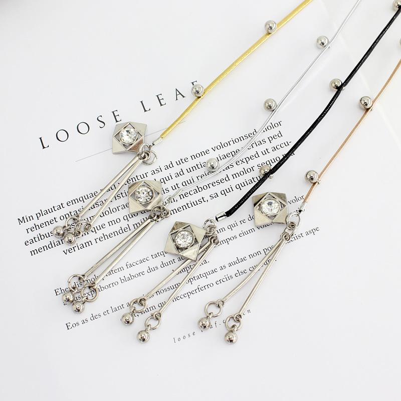 Юбка с поясом-шнурком с узлом из искусственной кожи, женская цепочка на талию с бусинами, декоративный тонкий ремень для платья.