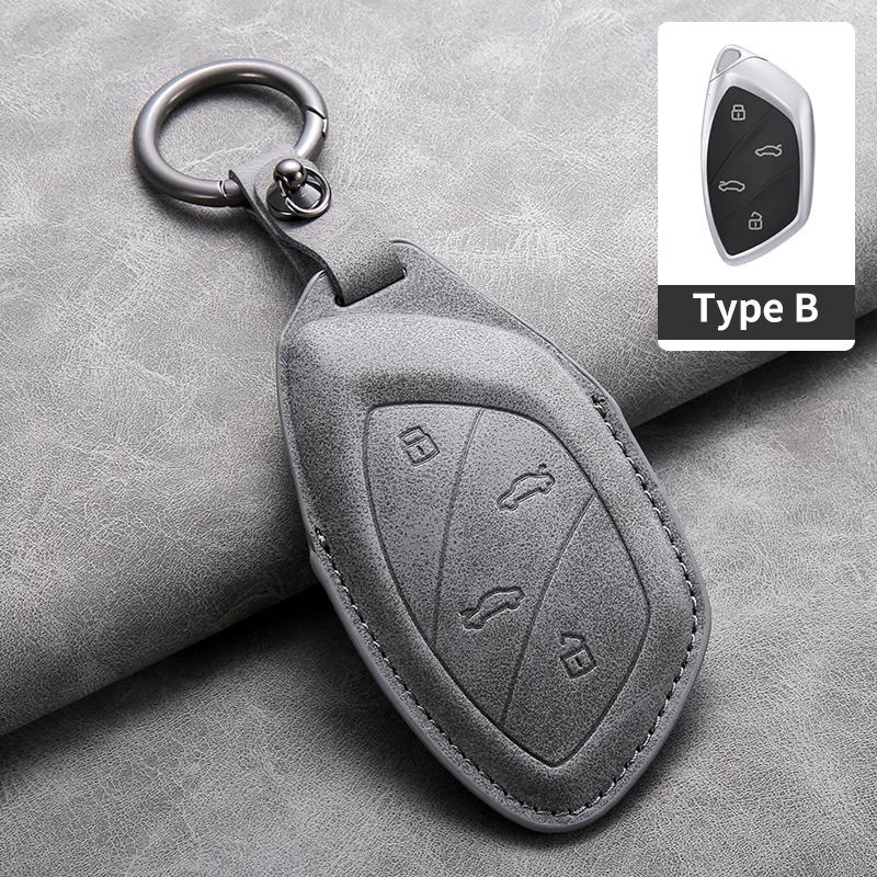 Sheepskin Leather Car Key Case Cover For MG6 EZS HS EHS MARVEL X MARVEL R Electric Roewe RX5 I6 I5 RX3 RX8 ERX5 MG ZS EV2025