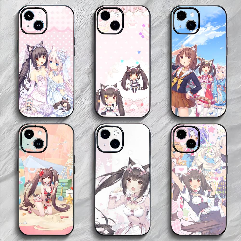 Милый Кавайный Японский Аниме N-Nekopara Чехол для Телефона Чехол для Телефона Мягкая Упаковка Легкий Для iPhone17 16 15 14 13ProMax