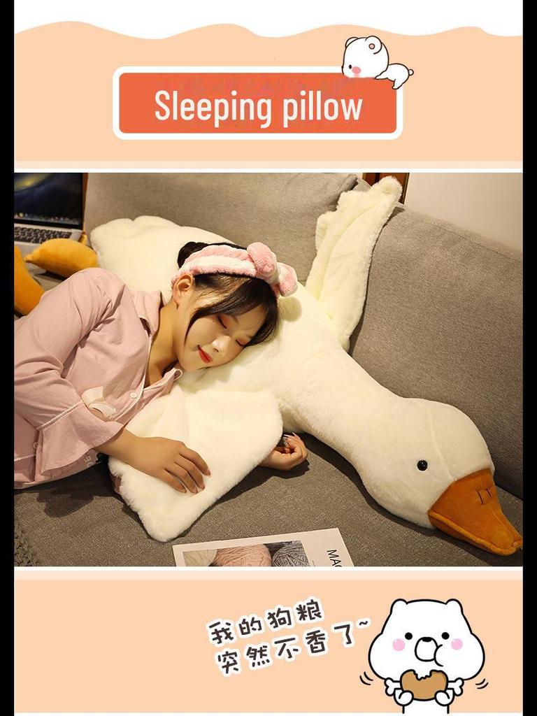Cute White Goose Plush Toy - Perfect Sleeping Pillow & Birthday Gift for Girls